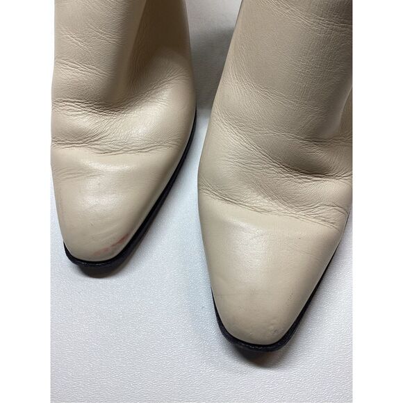 Phillip Lim Alix Cream Leather Heeled Ankle Boots Women’s - Picture 10 of 12